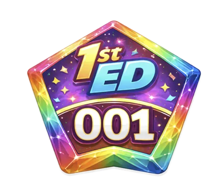 The numbered "1st ED 001" collector badge